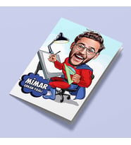 Kişiye Özel Erkek Mimar Karikatürlü Tebrik Kartı