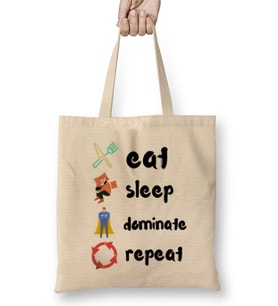 Eat Sleep Dominate Repeat Bez Çanta Uzun Saplı