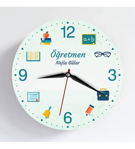 Öğretmen Temalı Hediye Kişiye Özel Duvar Saati