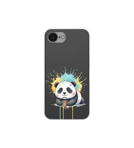 iPhone 16e ile Uyumlu Splash Panda Tasarımlı Şeffaf Silikon Kılıf