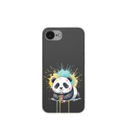 iPhone 16e ile Uyumlu Splash Panda Tasarımlı Şeffaf Silikon Kılıf