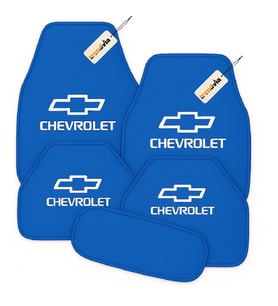 Chevrolet Logolu Araç Halı Paspas Takımı 5 Parça – Kaymaz Tabanlı, Kolay Temizlenir (Mavi)