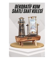 hediyelik eşya retro ahşap deniz feneri kum saati biblo