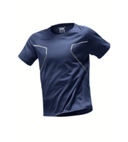 Ghassy Co. Erkek Ultra Esnek Nem Emici Vücut Geometrik Hızlı Kuruyan Hafif Spor T-shirt (Lacivert)