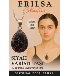 Sertifikalı Damla Model Siyah Varisit Taşı Kolye - Şifa ve Enerji Veren Doğal Taş (Çok Renkli)