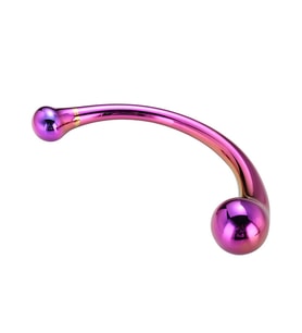 Çift Başlı Lüx Kavisli Cam Dildo