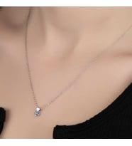 Swarovski Taşlı Gümüş Kalp Tektaş Bayan Kolye