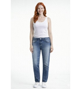 Kadın Slim Fit Mavi Denim Pantolon