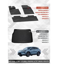 BYD Seal U Dm-i 2024+ Uyumlu LİNER Marka 3D Kulaksız ÜST Bagaj Havuzu + SAHLER 4.5D Oto Paspas
