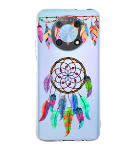 PrintiFy Huawei Nova Y90 ile Uyumlu 1mm Slim Fit Nazar Boncuğu 6 Baskılı Şeffaf  Kılıf
