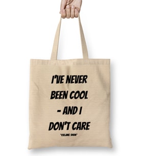Celine Dion Quotes Gift- Vintage Bez Çanta Uzun Saplı