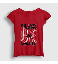 Presmono Kadın Kırmızı Kill My Mind Louis Tomlinson T-Shirt 458933tt