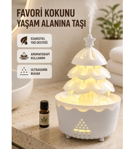 250 ML Şans Ağacı Hava Nemlendirici Çok Renkli Işıklı Aroma Cihazı