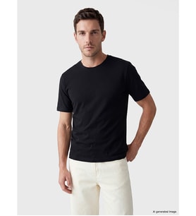 LCWAIKIKI Classic Siyah Regular Fit %100 Pamuk Erkek Tişört