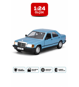 Bburago 1:24 Ölçek Mercedes-Benz 190 E 2.6 Mavi Diecast Metal Model Oyuncak Araba