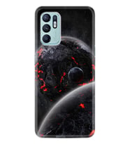Oppo Reno 6 Kılıf Resimli Desenli Silikon Platinium Series Kara Dünya 1902