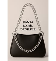 Model 5 Gümüş Zincirli Yuvarlak Klips Halkalı Çanta Askısı- 90x35cm- Çanta Aksesuarı -Çanta Askısı