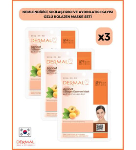 Dermal Nemlendirici, Sıkılaştırıcı Ve Aydınlatıcı Kayısı Özlü Kolajen Maske 23 gr 3 Adet