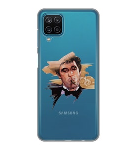 Samsung Galaxy A22/M22/M32 Uyumlu Tony Montana Scarface Desenli Şeffaf Telefon Kılıfı