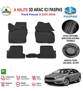 Ford Focus 3 3D Paspas Havuzlu Pro 2011-2014