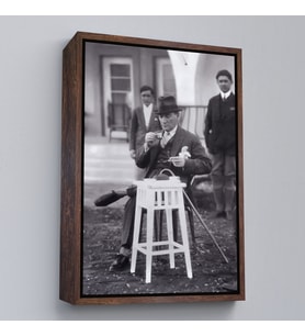 Çerçeveli Atatürk Portre Tablosu Mustafa Kemal Atatürk Dikdörtgen Dekoratif Kanvas Tablo (Kahverengi)