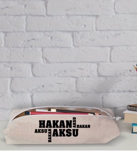 BK Gift Kişiye Özel İsimli Keten Bez Kalemlik-29