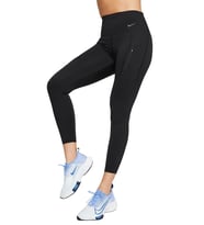 Nike Trainng Go Dri Fit İnfinaLock High Rise 7/8 Black 6 Cepli Toparlayıcı Yüksek Belli Reflektörlü Antrenman Taytı Siyah