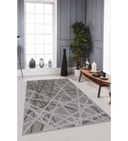 Gri Spor Kaymaz Tabanlı Makinede Yıkanabilir Halı RV171 - 100 x 160 cm