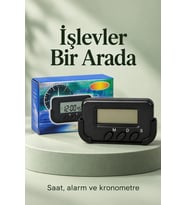 Mey İthalat® Araç İçi Dijital Saat Alarmlı ve Kronometreli Araba Saati