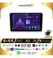 Audi A3 4GB + 64GB 2002-2008 Model Android 13 Kablosuz Carplay Navigasyon Multimedya Sistemi