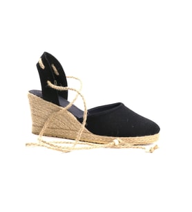 Gerçek Elişi Siyah Kadın Dolgu Topuk Espadril Handmade