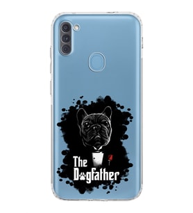 Samsung Galaxy A11  Kamera Korumalı  Kapak Dog Father Tasarımlı  Şeffaf Kılıf