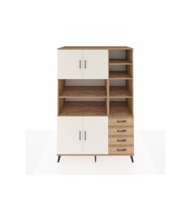Kronos Dolap 9 Raflı 4 Çekmeceli 4 Kapaklı 132x59x195 Çam-Aytaşı/Çam