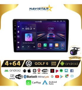 Volkswagen Golf 6 4GB + 64GB Android 13 Kablosuz Carplay 2008-2016 Navigasyon Multimedya Sistemi