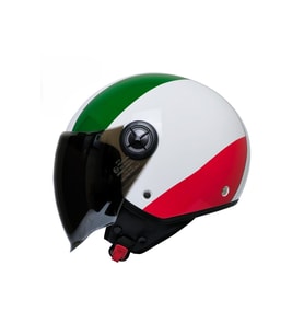 Motosiklet Yarım Kask Siyah Vizör R22.06 Sertifika Fiber Material İtaly  Motor Kaskı (Beyaz)