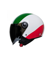Motosiklet Yarım Kask Siyah Vizör R22.06 Sertifika Fiber Material İtaly  Motor Kaskı (Beyaz)