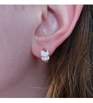 hello kitty model gümüş çocuk küpesi (Pembe)