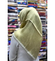 Saf İpek Eşarp - Sura - (Nostalji Serisi) - 7208701 (Sarı)