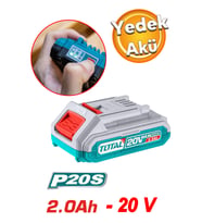 20 V Lityum-Ion Batarya 2.0 Ah Yedek Akü 1 Adet