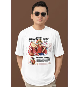 Tasarım Monkey D. Luffy One Piece Baskılı Unisex Oversize Anime Dizi Karakter Tişört