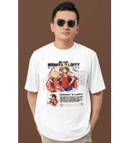 Tasarım Monkey D. Luffy One Piece Baskılı Unisex Oversize Anime Dizi Karakter Tişört