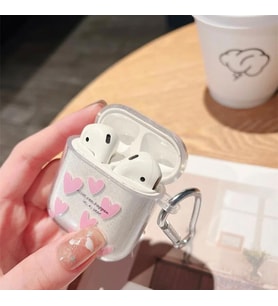 Airpods 1 Ve 2. Nesil Uyumlu Şeffaf Kalpli Silikon Koruyucu Kılıf