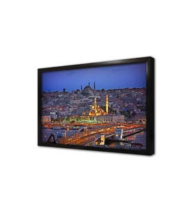 Gün Batımı Galatadan Eminönü Çerçeveli Cam Tablo
