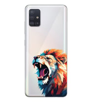 Samsung Galaxy A71 Uyumlu Aslan Tasarımlı Şeffaf Telefon Kılıfı