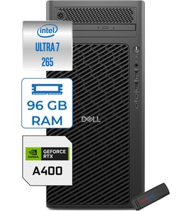 Dell Pro Max Tower T2 Ultra 7 265 96GB Ddr5 2tb SSD 4GB/A400 Windows 11 Pro 360W Masaüstü Iş Istasyonu FCT2250A400P27 + Zettausb