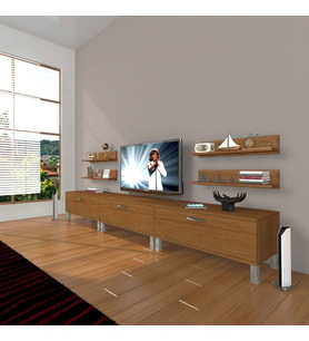 Decoraktiv Eko 270R Slm Krom Ayaklı Tv Ünitesi Tv Sehpası (Ceviz)