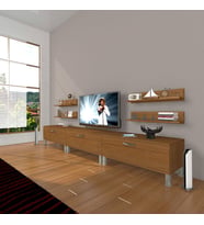 Decoraktiv Eko 270R Slm Krom Ayaklı Tv Ünitesi Tv Sehpası (Ceviz)