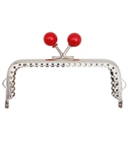 Angel Çanta Aksesuar 10.5 cm Gümüş Metal Bordo Toplu Dikdörtgen Cüzdan Klipsi Çanta Bursu Model 2