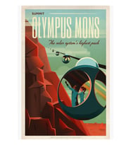 Olympus Mons Tablo Ahşap Poster Dekoratif
