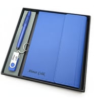 Signator® Codex  N377 Kişiye Özel Defterli Set - İsme Özel Mavi Kalem + İsme Özel Mavi Defter + İsme Özel 32 GB Usb Bellek  İsme Özel Kutusunda Hediyelik Set (Karışık)